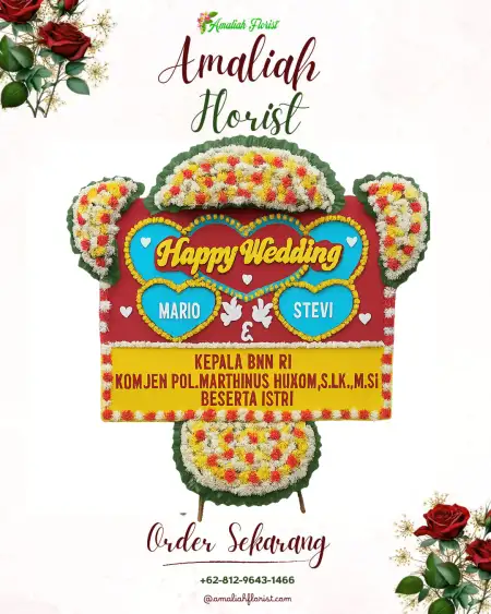 Papan Bunga Pernikahan Damai Baru